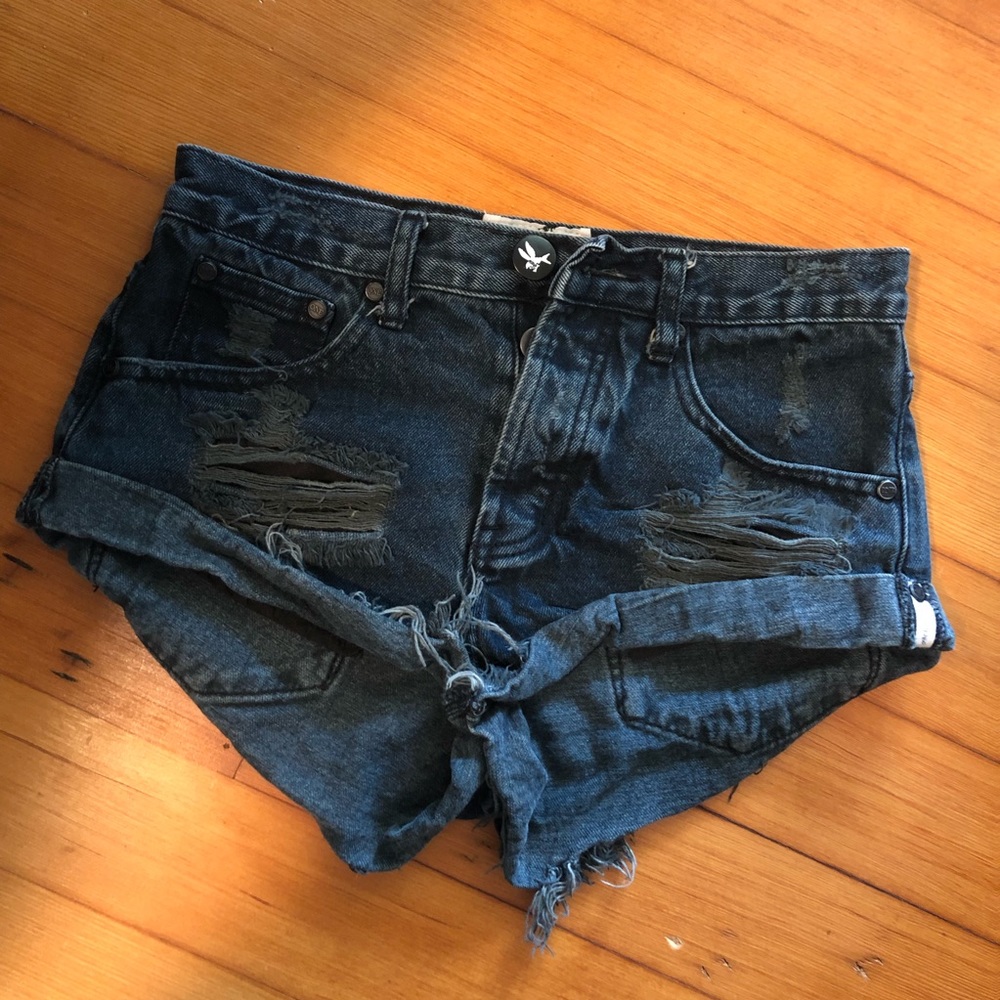 One Teaspoon Black Denim Bandits size 22